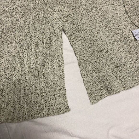 Monteau | Women’s Gray-White Open Front Cardigan With Pockets - Picture 6 of 7